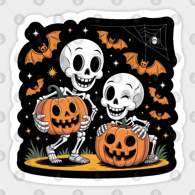 Slightly Subtle Halloween Skeleton Sticker by Creatifly Graphic Tees